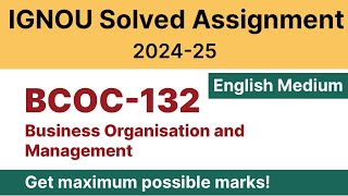 IGNOU BCOC 132 Solved Assignment 202425 PDF Download  English Medium [upl. by Nirre]