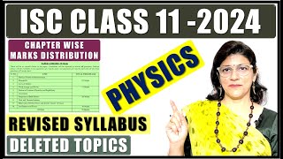 ISC CLASS 11  PHYSICS REVISED SYLLABUS amp MARKS ALLOCATION 202324 [upl. by Katharine939]