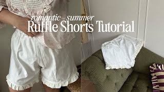 DIY dreamiest summer short ruffle bloomers tutorial [upl. by Silenay252]