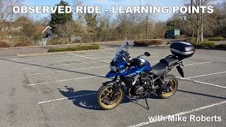 Observed Ride  Learning Points  Advanced Motorcycle Riding Hints amp Tips [upl. by Lenox]