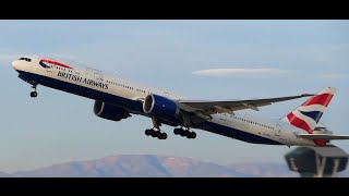 British Airways Boeing 777300ER Takeoff LAX [upl. by Ailuy]