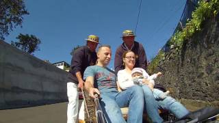 Na sankach po asfalcie  Madera Funchal Monte  Madeira  Toboggan slide ride [upl. by Ijar]