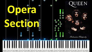 Bohemian Rhapsody Opera Section Piano Tutorial [upl. by Bodwell]