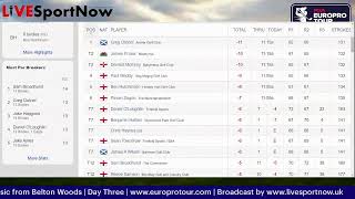 EuroPro Tour Final Day LIVE Leaderboard from Belton Woods [upl. by Annaiek129]