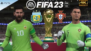 MESSI or RONALDO Who is better goalkeeper ARGENTINA vs PORTUGAL WORLD CUP FINAL FIFA 23 PS5 4K [upl. by Amling385]