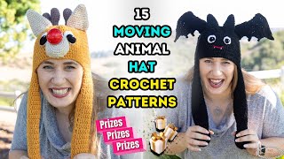 Would you like 15 MOVING ANIMAL Hat Crochet Patterns PLUS PRIZES [upl. by Esil]