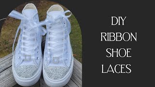 DIY Shoe Laces How To Make Shoes Laces Ribbon Laces [upl. by Arimay]