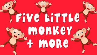 Five Little monkeys  Nursery Rhymes  Plus More [upl. by Kosel]