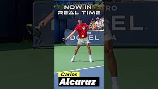 Alcaraz Forehand Analysis Realtime amp Slowno tennis alcaraz tennistraining [upl. by Nygem]