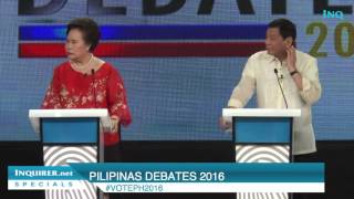 Pilipinas Debates 2016 Santiago says she waited for death to come but [upl. by Leumek]