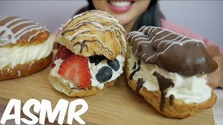 ASMR Cream Filled Fresh Fruits Donuts SOFT EATING SOUNDS  SASASMR [upl. by Feerahs325]