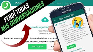 Perdí mis conversaciones 😭 Restaurar copias antiguas de seguridad en WhatsApp [upl. by Camilo742]