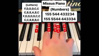 Missus Piano piano tutorial letters and numbers [upl. by Mcdougall]