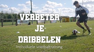 Verbeter je dribbelen met deze simpele oefeningen  individuele voetbaltrainingen [upl. by Deelaw]