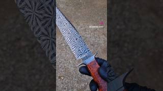 My first mosaic damascus fighter 🔥 damascussteel knifemaking [upl. by Olimreh285]