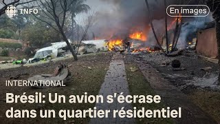 Un avion sest écrasé près de Sao Paulo avec 62 personnes à son bord [upl. by Llenet30]