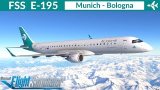 MSFS FlightSim Studios Embraer E195 Air Dolomiti  Munich to Bologna  Full Flight [upl. by Graves]