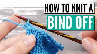 How to bind off knitting stitches for beginners  Step by step tutorial slow mo [upl. by Conners]