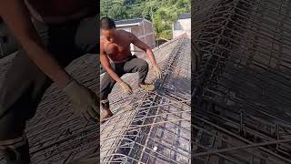 Slope roof steel bar bending process [upl. by Amelia]