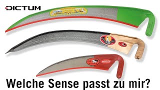 Sensen auswählen und passend einstellen  Sensenblatt und SensenWurfarm dictum garten AD [upl. by Elleynod]