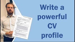 How to write a CV profile or personal statement and get noticed [upl. by Anifesoj802]