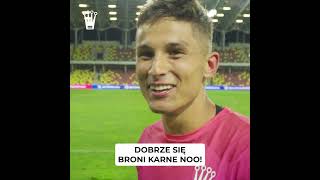 Obronił🧤 dwa rzuty karne w Pucharze🏆 Polski 🇵🇱 koronakielce piłkanożna [upl. by Ociredef]