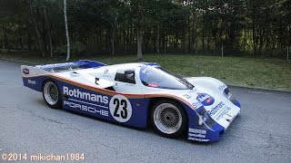 Porsche 962C on the public roads  twin turbo engine startup amp exhaust sound  Asama Motor Festival [upl. by Nois]