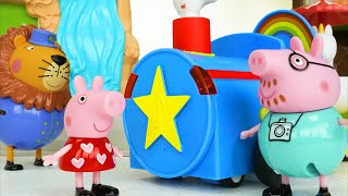 Peppa Pig बच्चों के लिए खिलौना चिड़ियाघर पशु सीखना वीडियो Hindi [upl. by Junji119]