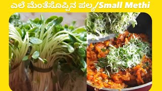 ಎಲೆ ಮೆಂತೆಸೊಪ್ಪಿನ ಪಲ್ಯ  Tender Small Methi vegetable recipe in kannada [upl. by Juster838]