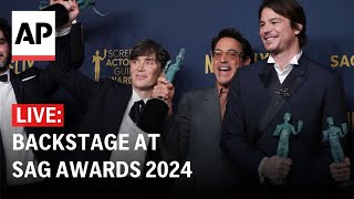 LIVE Backstage with winners at SAG Awards 2024 [upl. by Niotna]