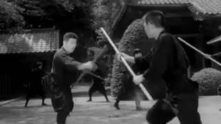 Hatsumi Masaaki demonstrating Kukishinden Ryū Bōjutsu in the 1960s [upl. by Imhsar]