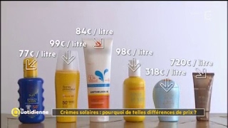 Crèmes solaires  pourquoi de telles différences de prix   La Quotidienne [upl. by Teik162]