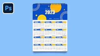 Desain Kalender Dinding 2023 di Photoshop  Tutorial Photoshop [upl. by Tilly449]