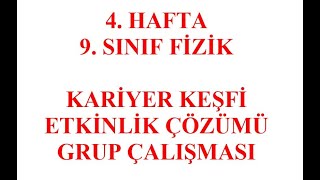 9 Sınıf Yeni Müfredat Fizik Ders İşleyişi 4  Hafta Kariyer Keşfi [upl. by Dranyl]