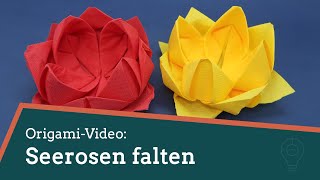 Origami eine Seerose aus Papier falten [upl. by Annehcu]