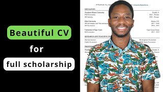 Use this beautiful CV to get full scholarships and excellent graduate assistantships [upl. by Candida]