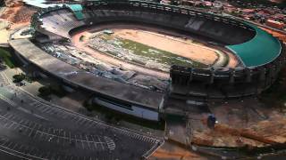 Implosão de parte da arquibancada oeste do estádio Castelão [upl. by Edsel774]