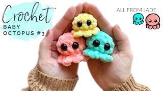 QUICK amp EASY  Crochet baby octopus no sew crochet amigurumi tutorial step by step RightHanded [upl. by Rooke170]