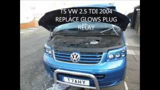 HOW TO FIND AND REPLACE THE GLOW PLUG RELAY ON A T5 25TDI VOLKSWAGEN [upl. by Lehpar]