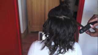 Lissagebouclage des cheveux en transition avec repousses  GHD [upl. by Nochur656]