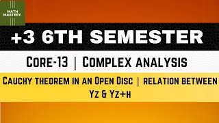 Lect14  Cauchy Theorem in an Open Disc  relation between Yz amp Yzh [upl. by Hong761]