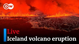 Watch Live Iceland volcano erupts after weeks of activity  DW News [upl. by Mauer]