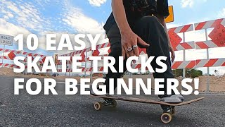 10 EASY Skate Tricks BEFORE You Can Ollie FOR BEGINNERS [upl. by Ardnuahsal]