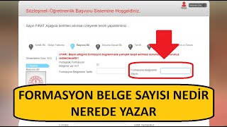 FORMASYON BELGE SAYISI NEREDE YAZAR  FORMASYON BELGE SAYISI NEDİR  FORMASYON BELGE SAYISI ÖĞRENME [upl. by Ahsini]