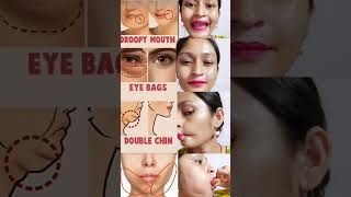 😱 AntiAgeing Face yoga and Glowing skin smile lines wrinklesshorts facemassage faceyoga [upl. by Meara]