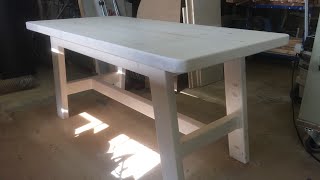 Bord av Limträbalkar  Table made of Wood beams  Woodworking [upl. by Kelwen321]