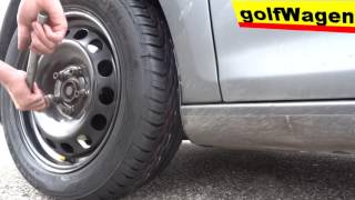 VW Golf 5  how to change a tire wheel  summer coming by golfWagen [upl. by Pelagias]