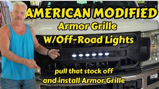 How to remove F250 Super Duty grill  Reinstall AMERICAN MODIFIED Armor Grille [upl. by Octavius40]