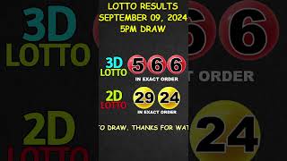 Lotto Result Today 500 pm draw September 09 2024 shorts [upl. by Adiel]