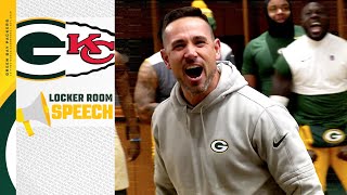 Packers celebrate Sunday Night Football win over Chiefs  Locker Room Speech [upl. by Odnumyar]